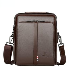 Bolso Bandolera Marron Piel Hombre 2